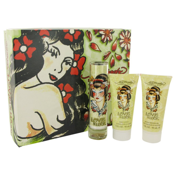 Gift Set Contains:  - Christian Audigier Love & Luck 50ml EDP Spray Women - Christian Audigier Love & Luck Bath & Shower Gel 90ml - Christian Audigier Love & Luck Body Lotion 90ml