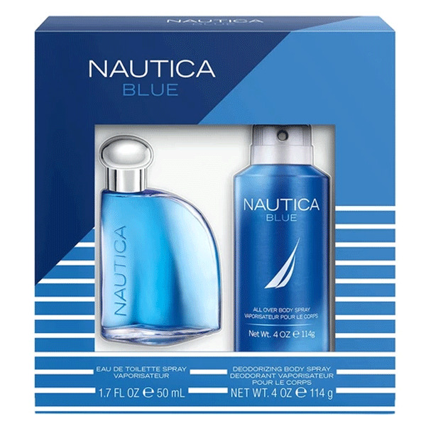 Gift Set Contents: -50ml EDT Spray -120ml Body Spray  Nautica Blue Eau De Toilette Spray 3.4oz/100ml New In Box Founded in 1983