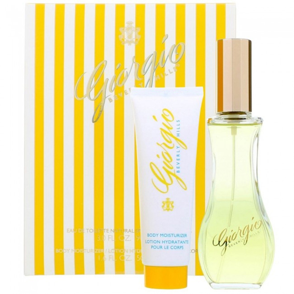 Gift Set Contains: 	- Giorgio Beverly Hills 90ml EDT Spray Women 	- Giorgio Beverly Hills Body Moisturiser Lotion 50ml